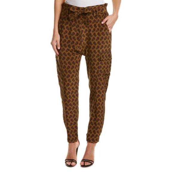 A.L.C. Pants - ALC Harrison Silk Tie Waist Cargo Floral Pants